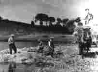 Dam retting of flax - Click for enlarged view