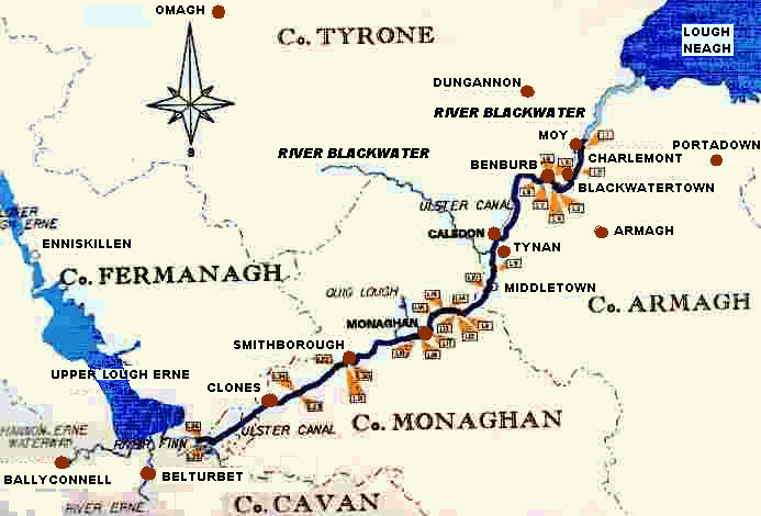 Map of Ulster Canal
